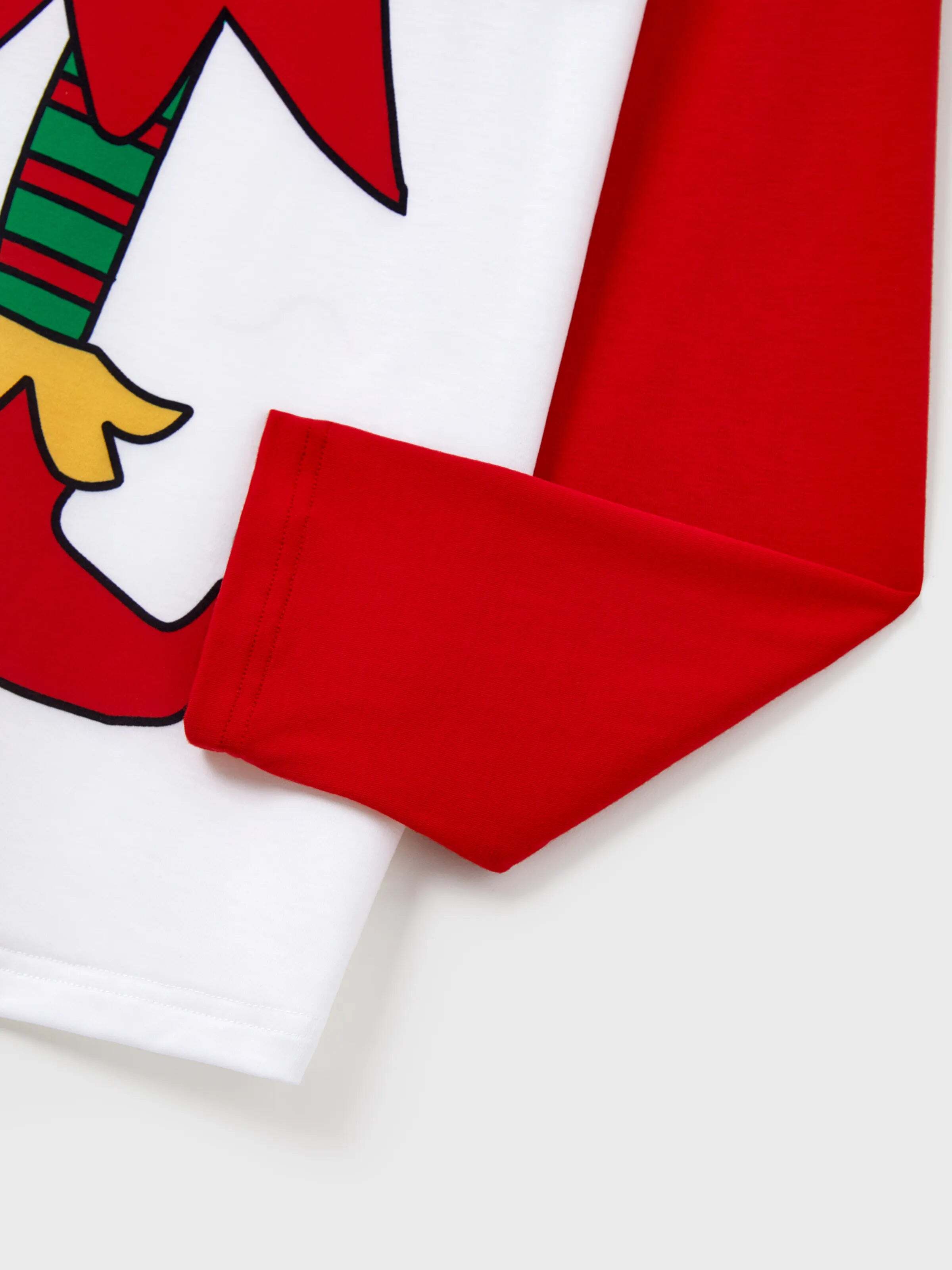 Christmas Matching Family Pajamas Set Christmas Elf Print PJS with Christmas Socks Red