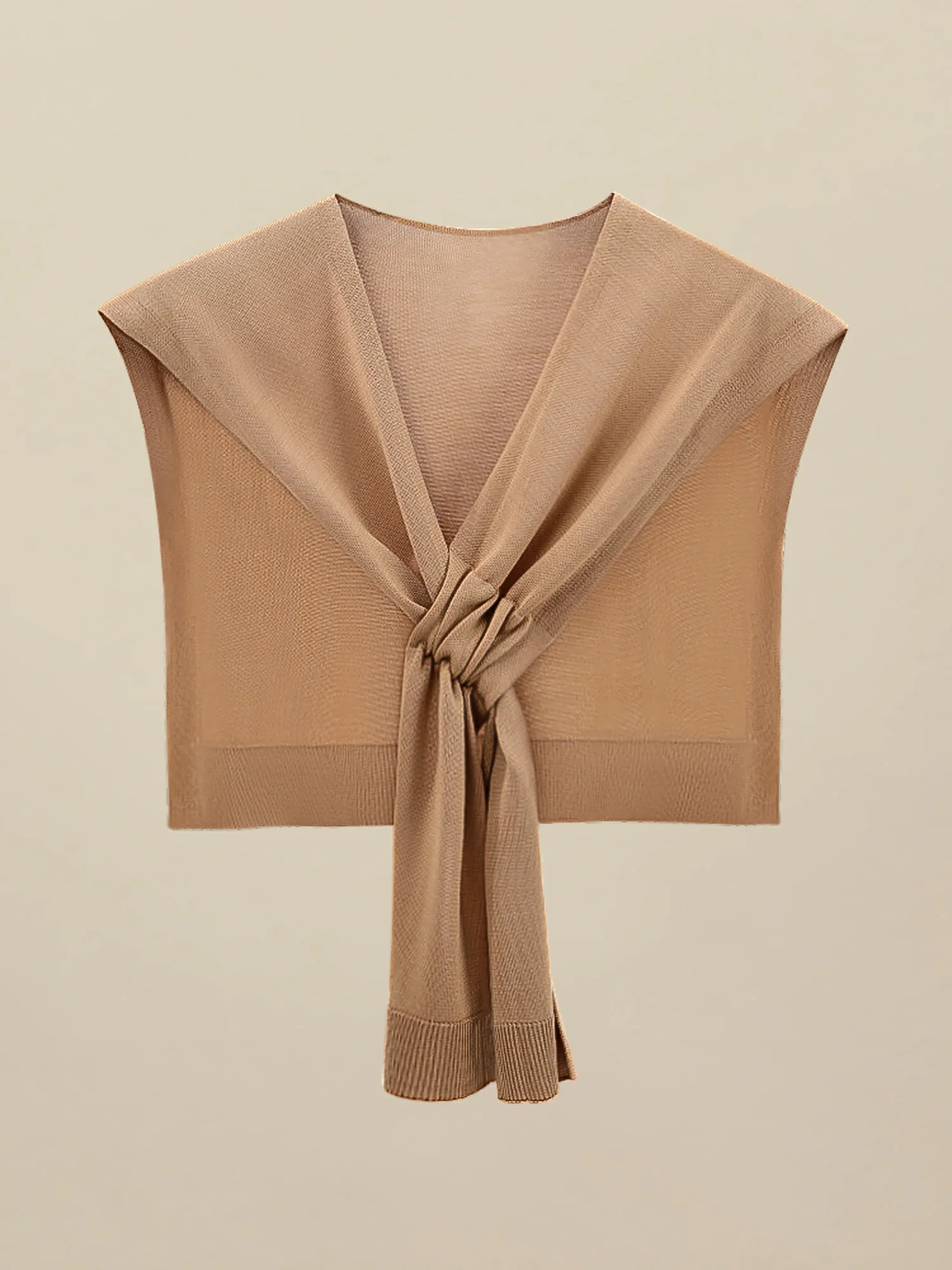 Women's 100% Lyocell Knitted Knotted Shawl Wraps Detachable False Collar