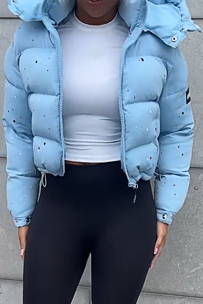 Women's Fashion Gradient Hoodie Short Down