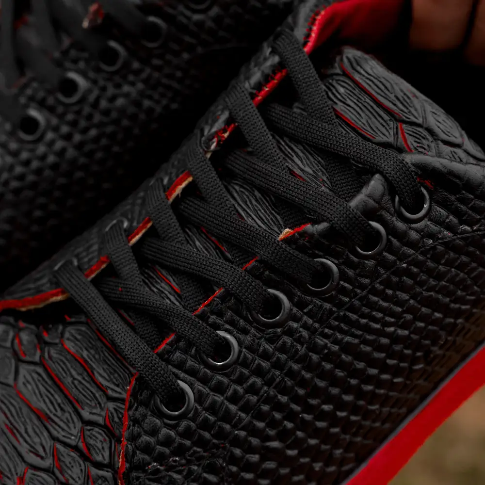 Black Cherry Python Leather Shoes