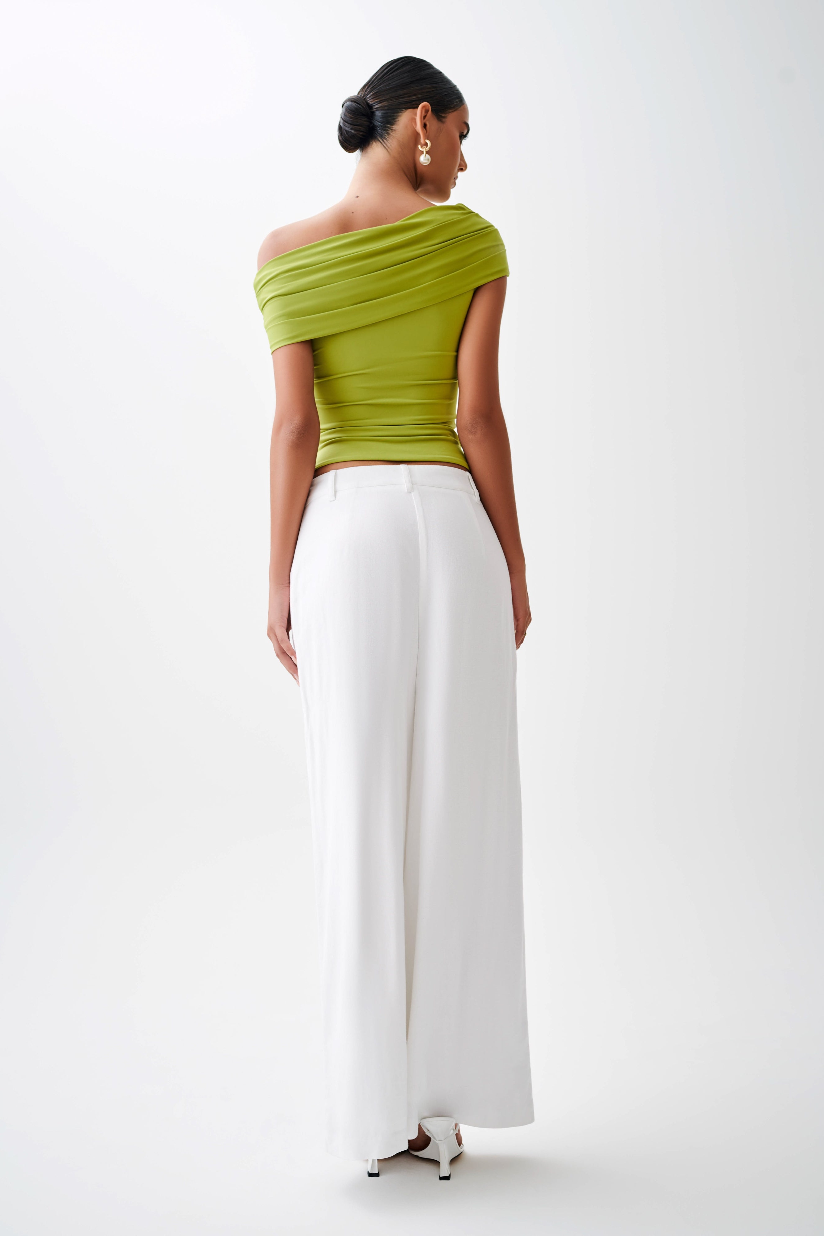 Apple Off Shoulder Slinky Top