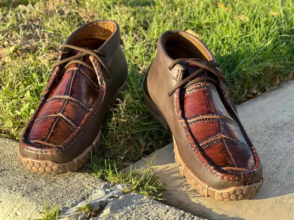 Men’s Western Brown American Belly Gator Shoes