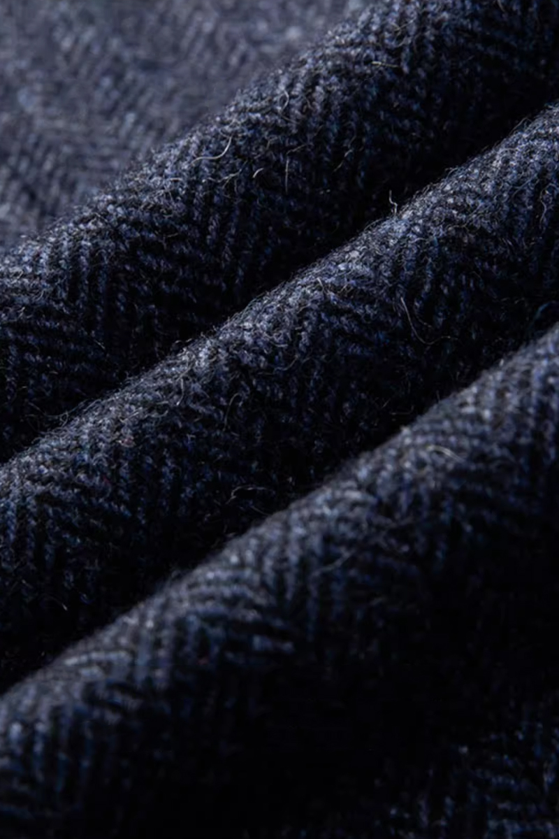 Men's British Vintage Double-Breasted Wool Herringbone Suit Vest