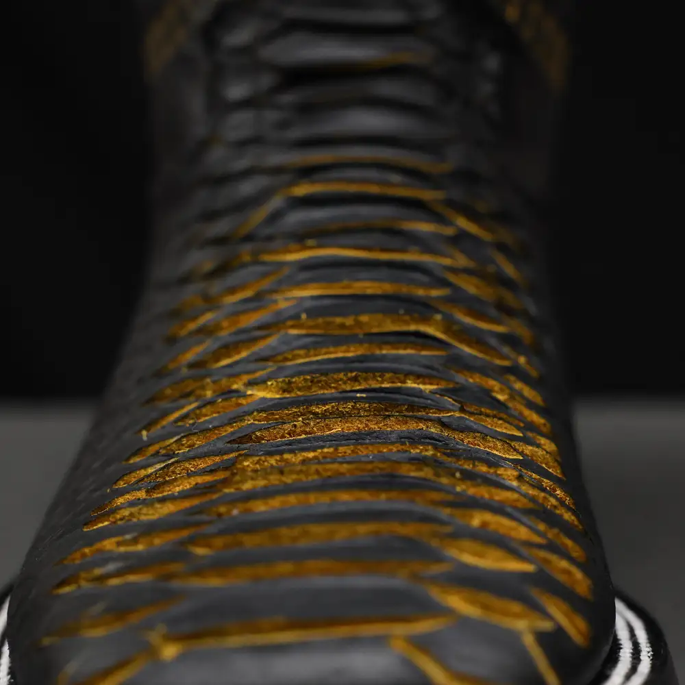 Black/Yellow Python Leather Boots - Square Toe