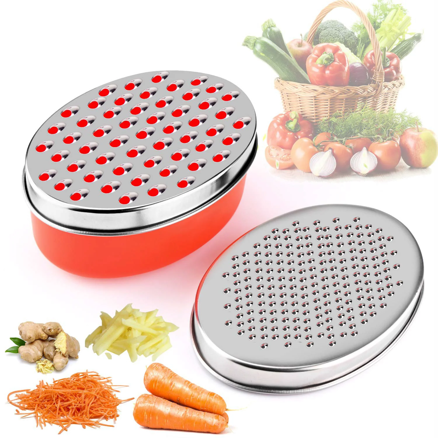 Double-Sided Oval Box Cheese/Veggie Grater