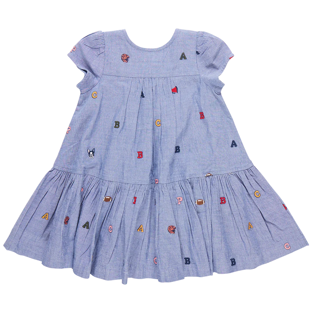 Girl's Adele Dress Varsity Embroidery