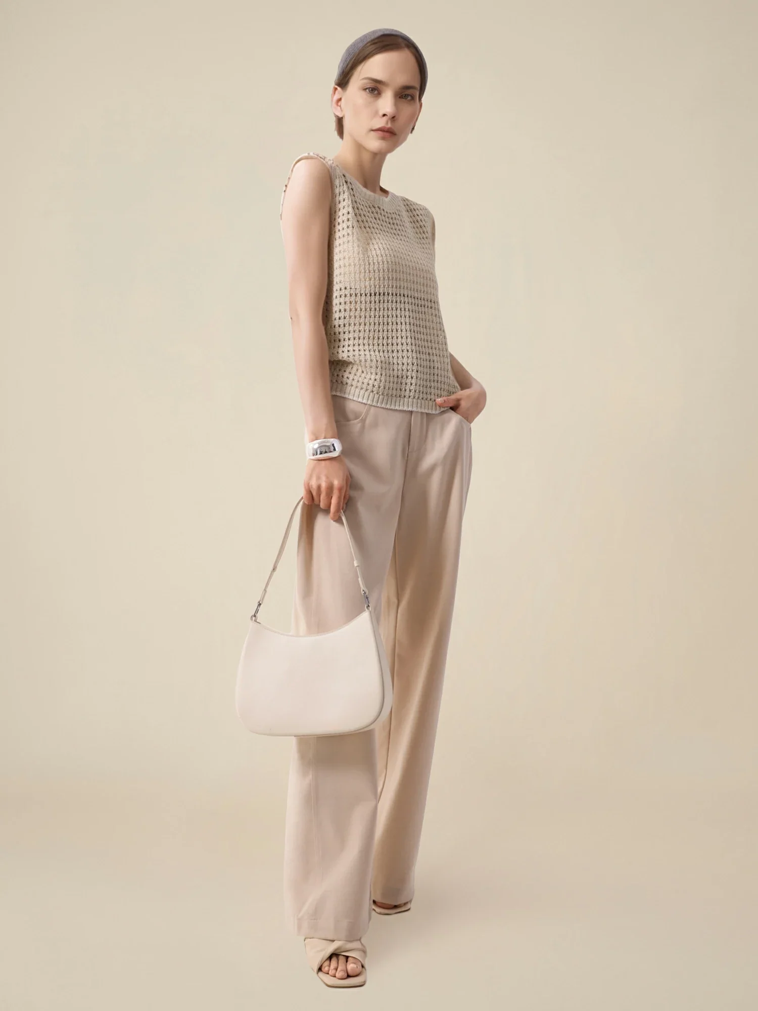 Cotton & Lyocell Round Neck Sleeveless Vest