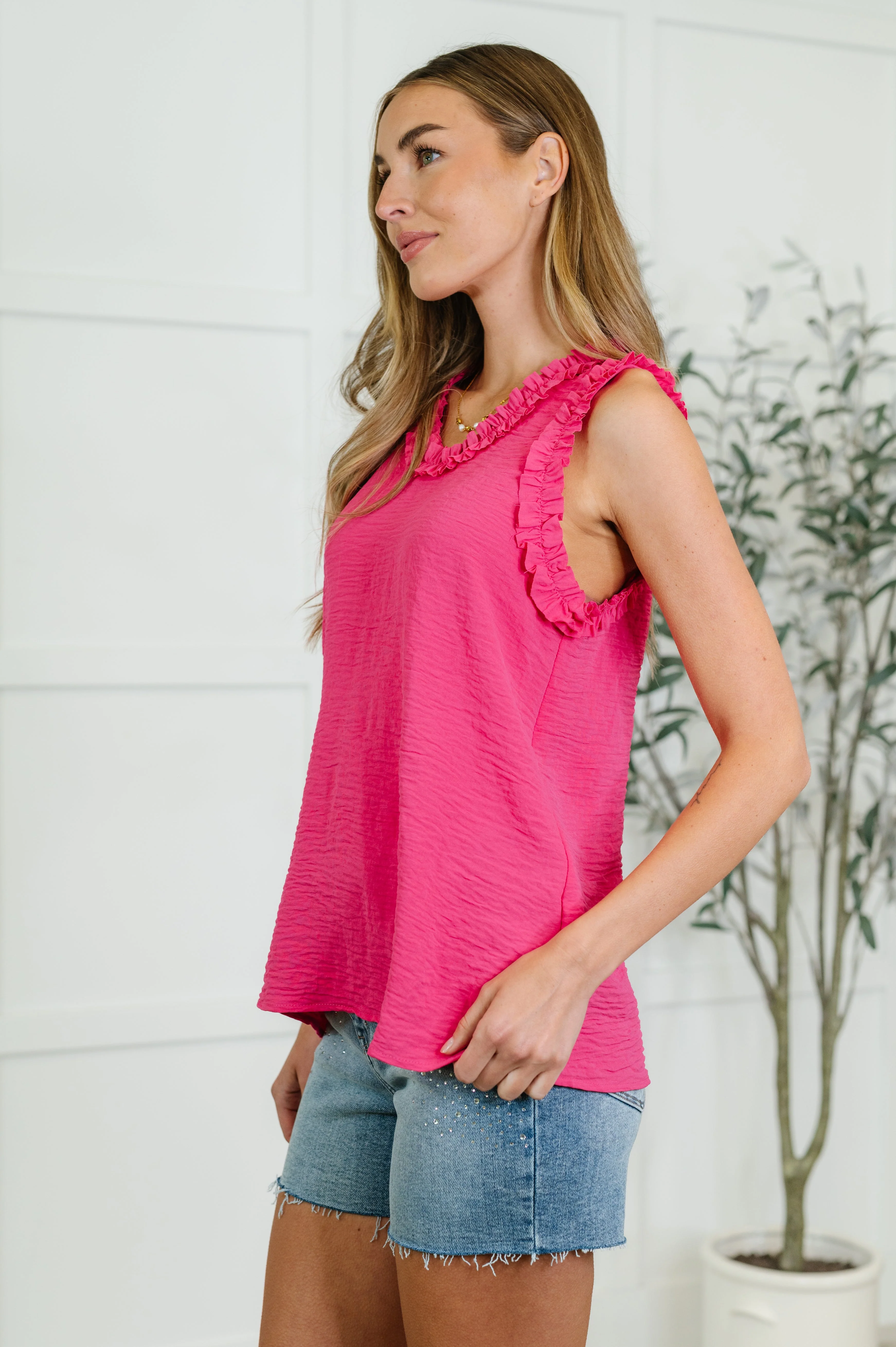Flourish and Flare Ruffle Detail Tank