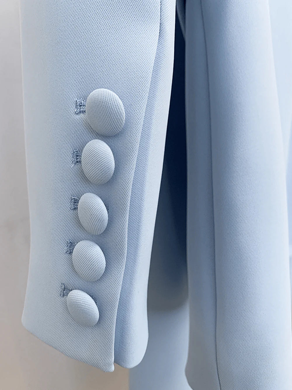 SoloveDress Light Blue 2 Piece Peak Lapel Single Breasted Slim Fit Women's Suit