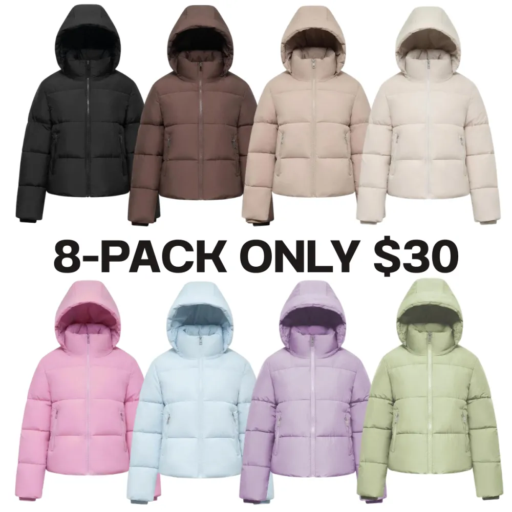 Women's Quilted Puffer Jacket with Removable Hood