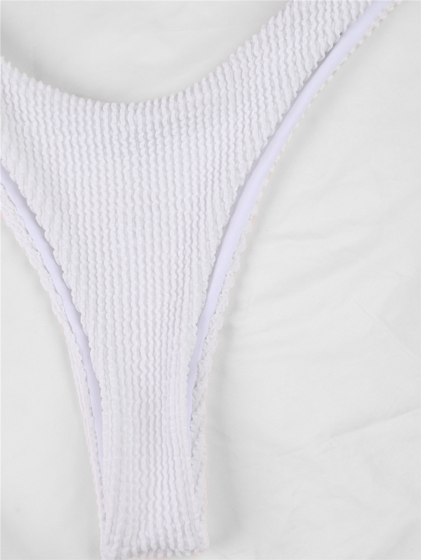 Solid Color Underwired Bralette Hipster Simple Bikini Swimwear