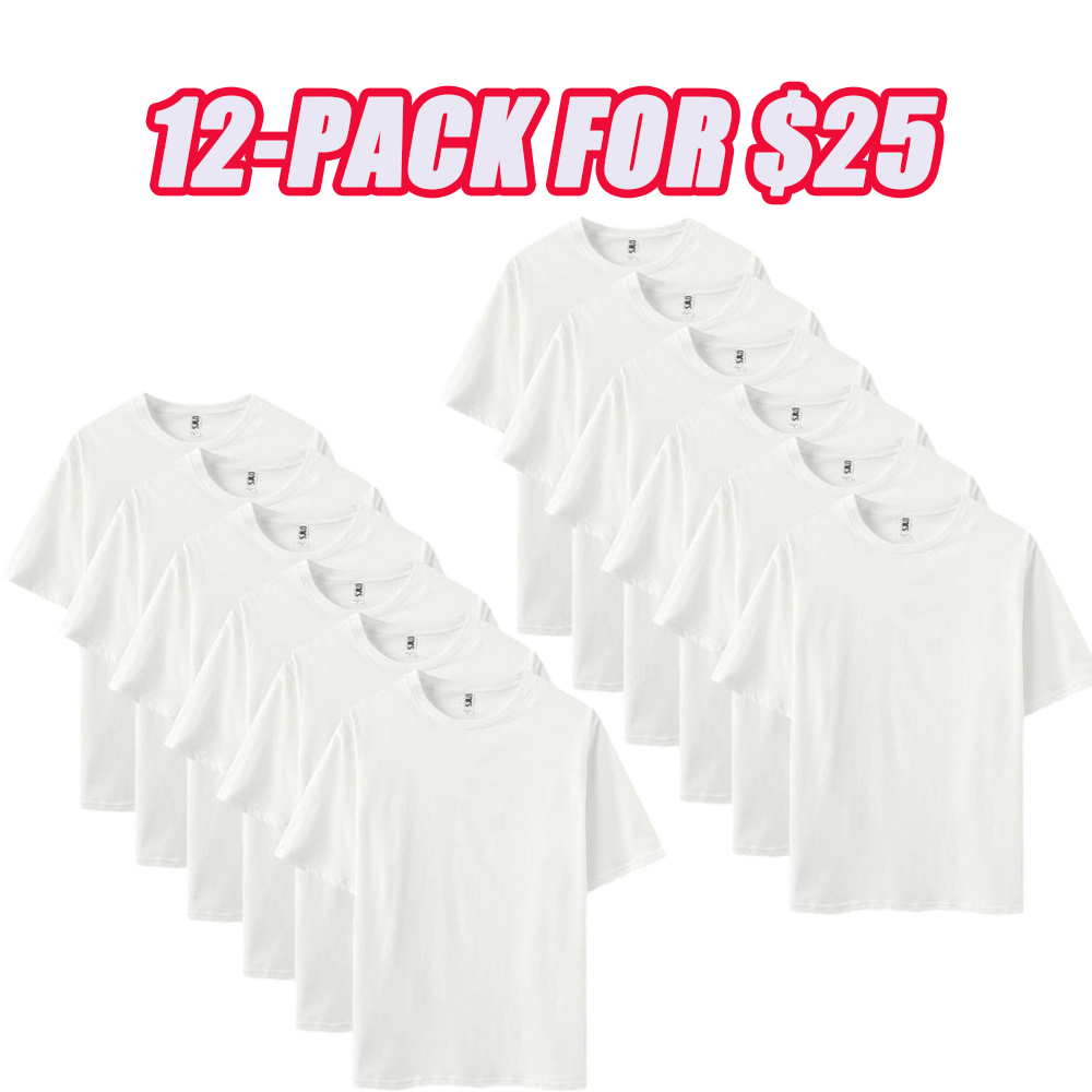 4.3 oz cotton T-shirt 6-Pack Classic Black & White Combo Factory Direct Unisex