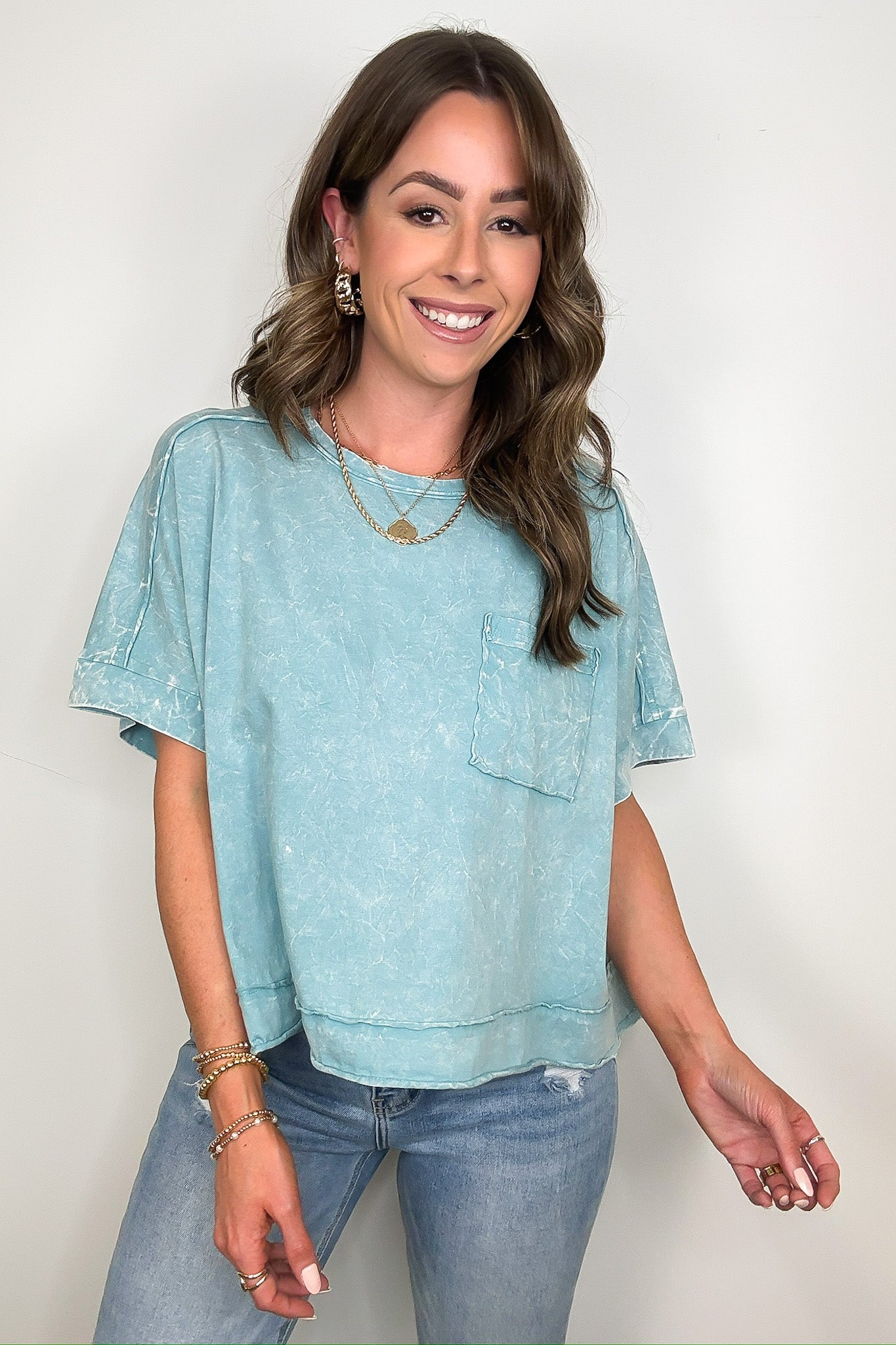 Vivid Aura Mineral Wash Oversized Tee