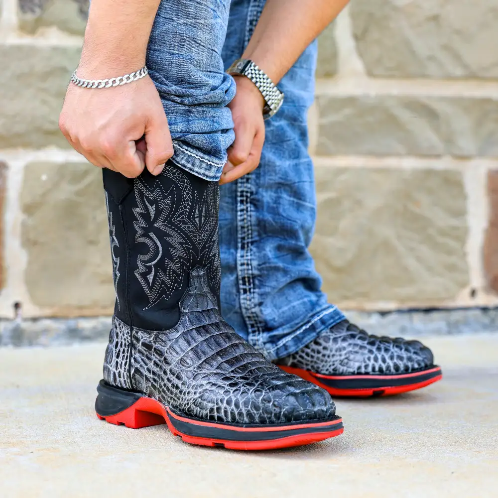 Eclipse Caiman Neck Leather Boots With 3D Lightweight Sole - Composite Toe