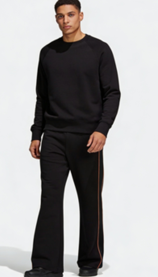 BOOTCUT BLACK SWEATPANTS - Contrast Accent Staple
