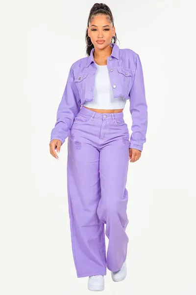 High Waist Distressed Wide Leg Jeans