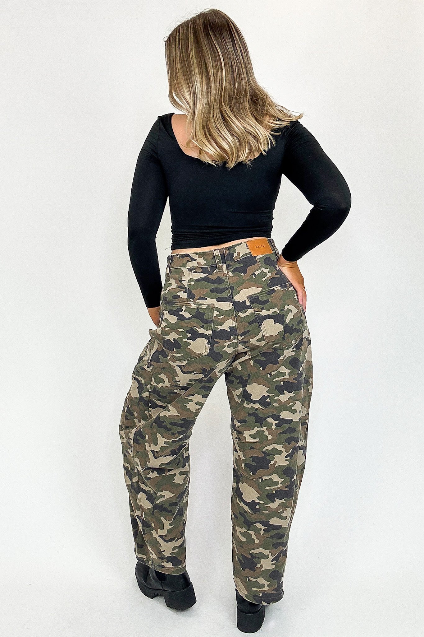 Rogue Terrain Camo Mid Waisted Barrel Leg Jeans