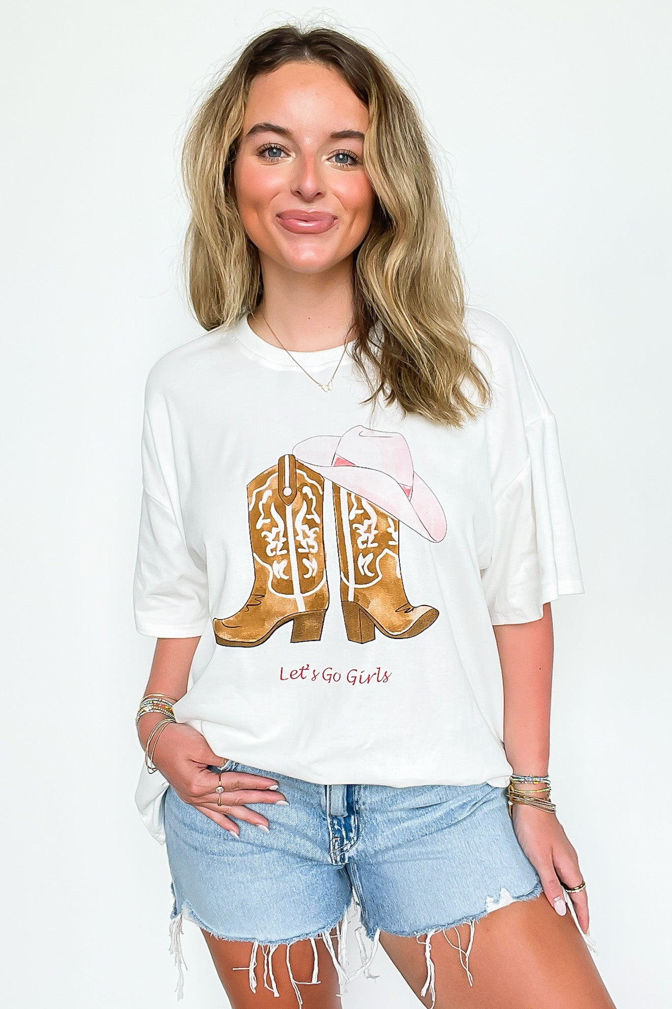 Girls Boot Graphic Oversized Tee