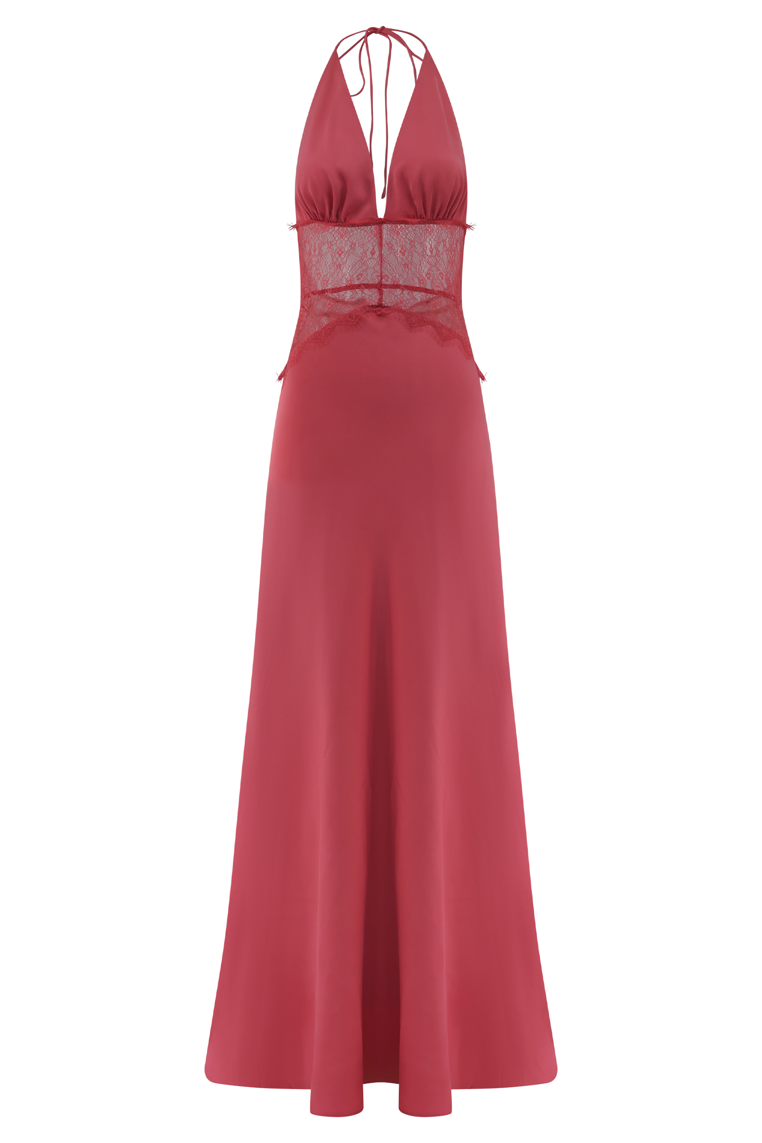 Rose Lace And Satin Maxi Dress