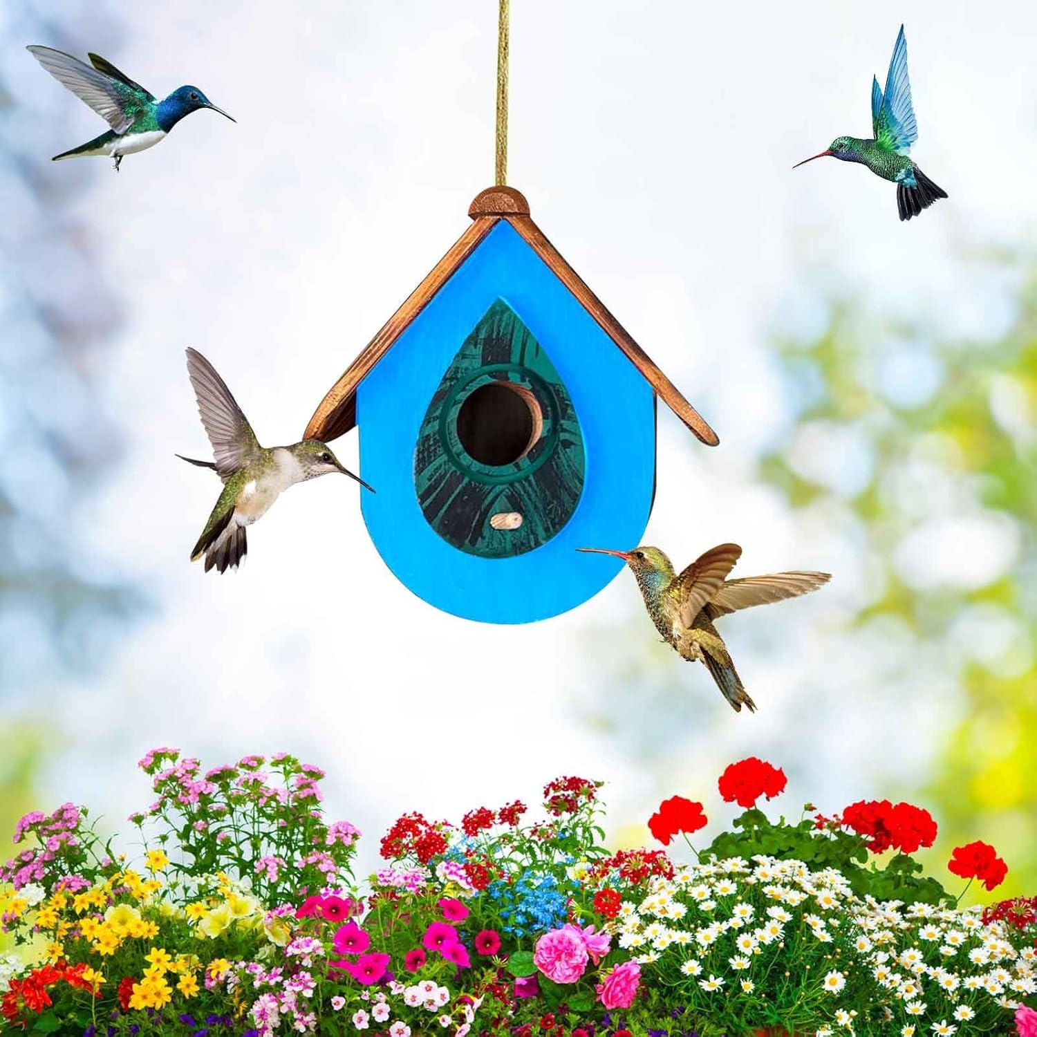 Handmade Wooden Hummingbird Houses