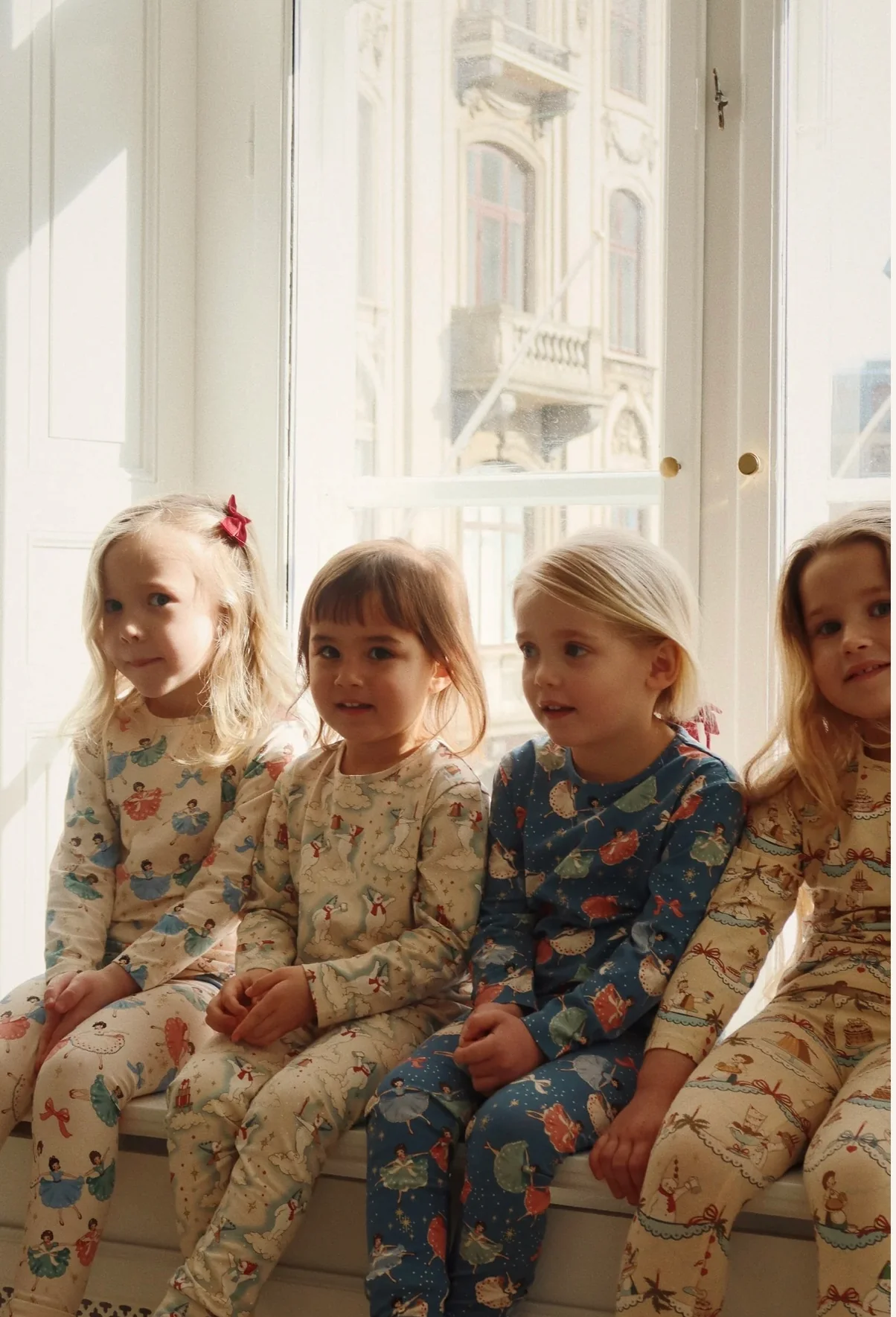 basic blouse/pants set gots - beige bow ballerina