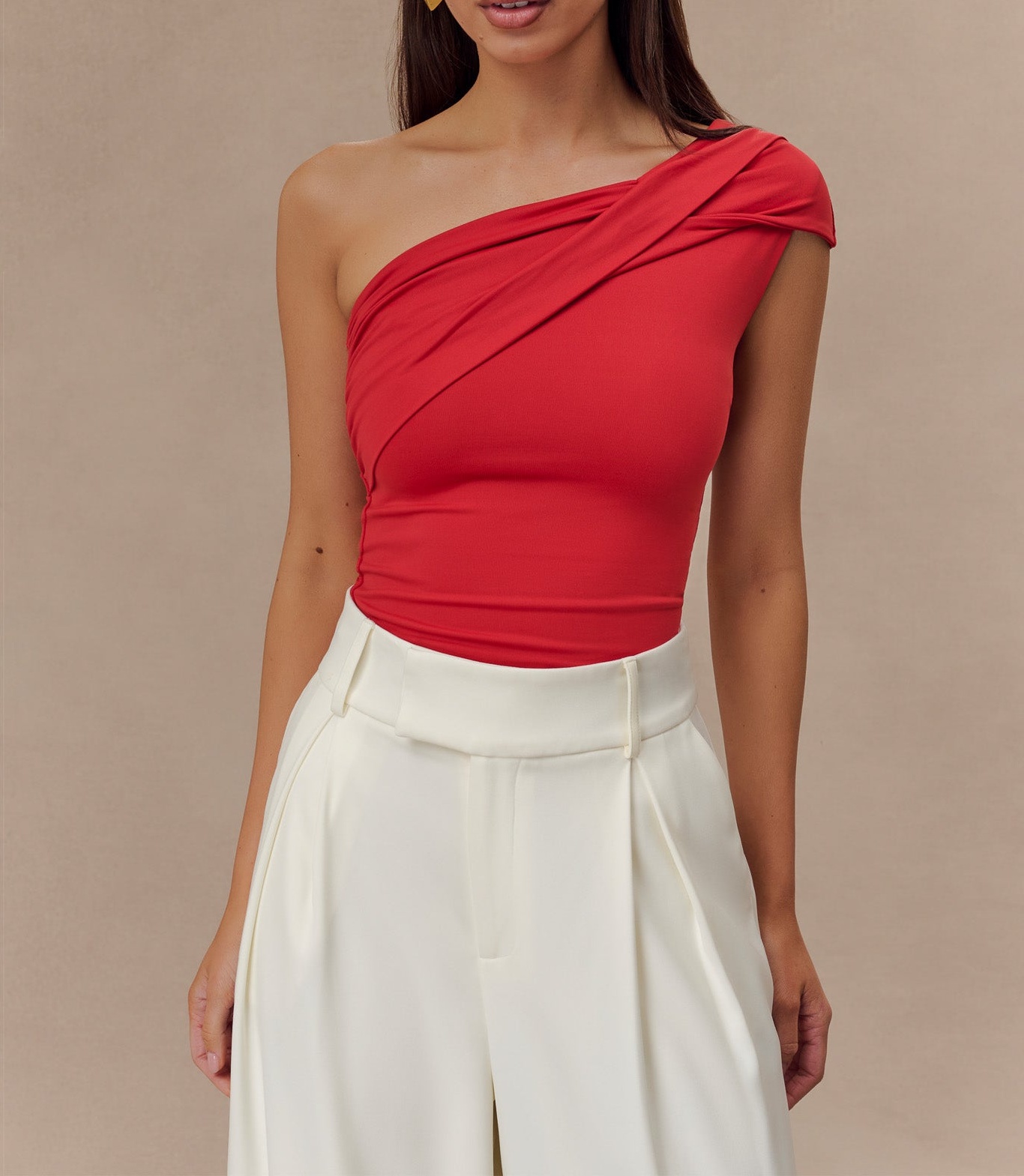 Ruby One Shoulder Recycled Nylon Twist Top