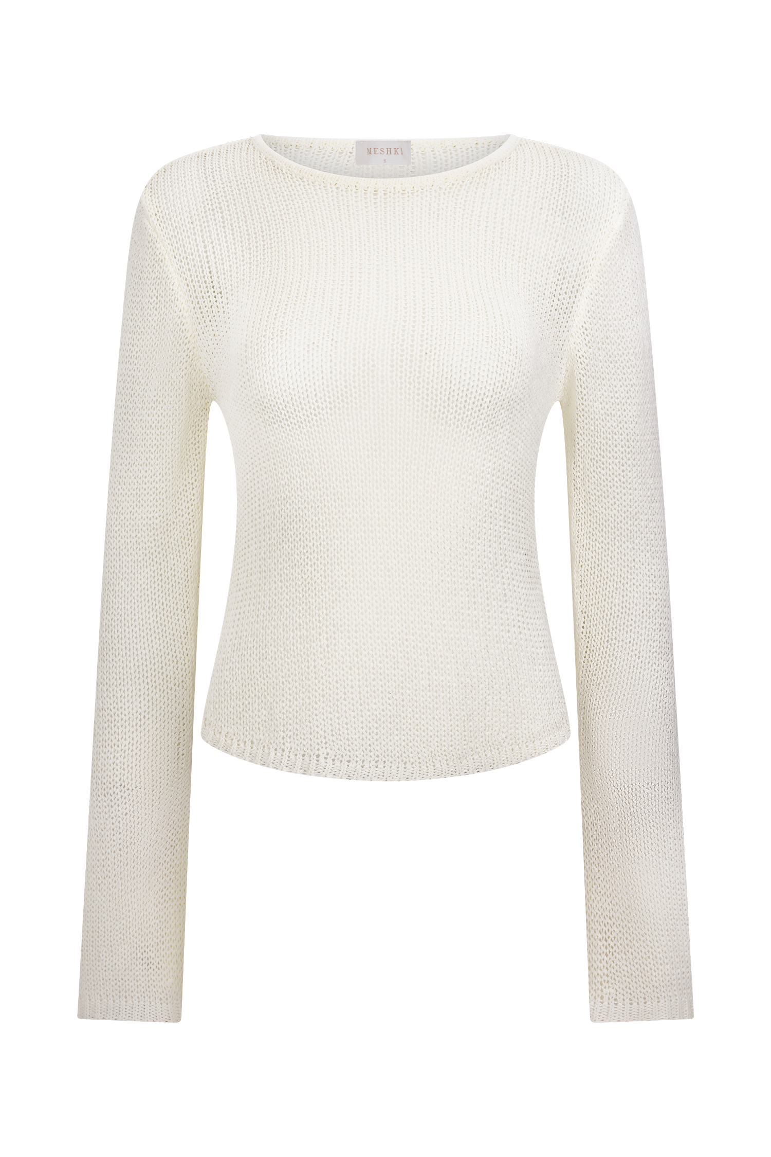 White Long Sleeve Knit Top
