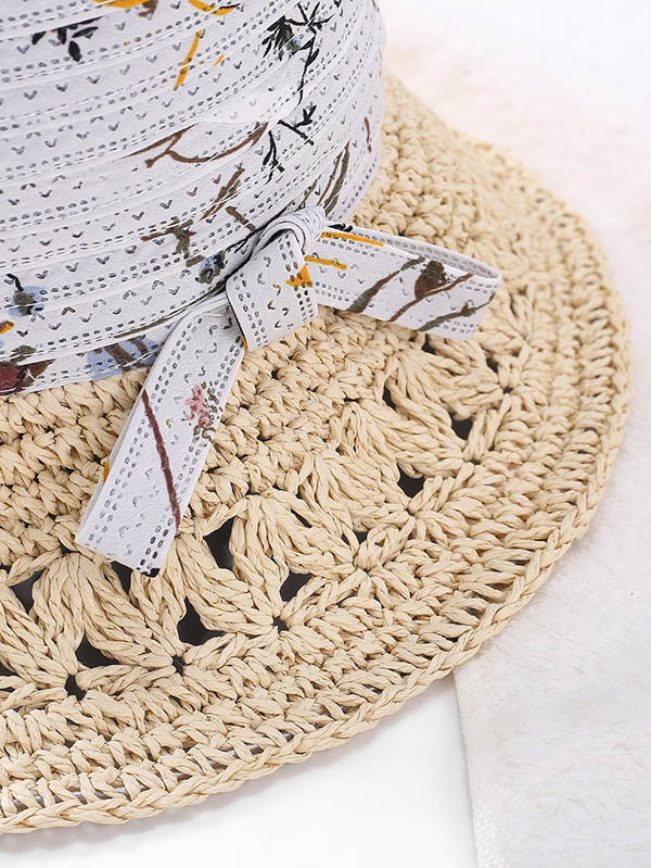 Leisure Print Sun-Protection Straw Hat