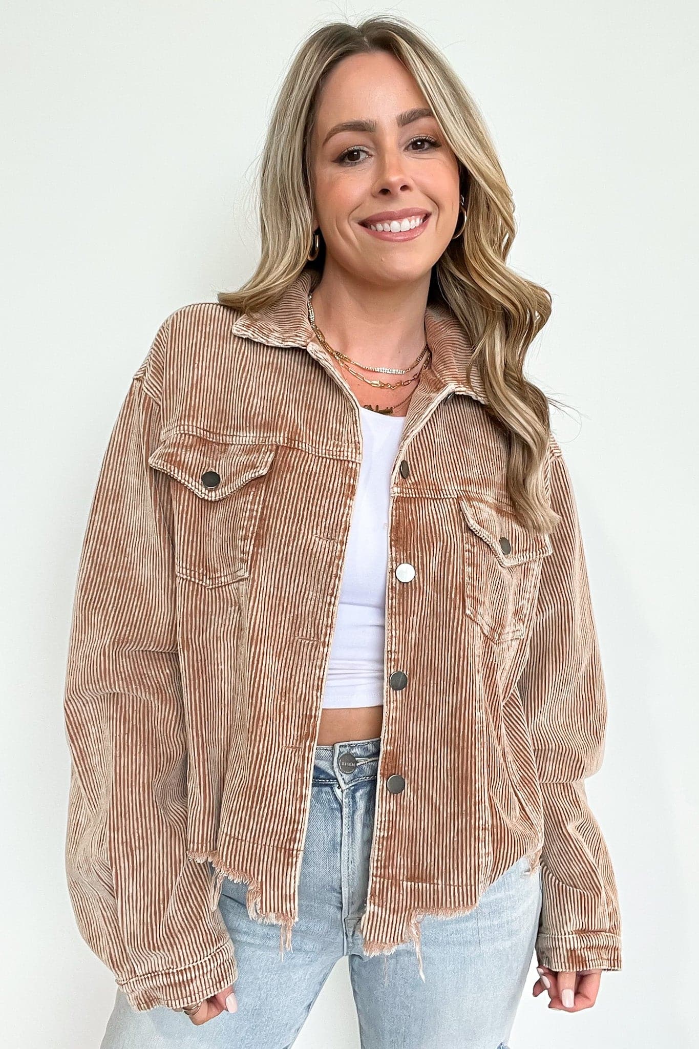 Mainstream Raw Edge Corduroy Jacket