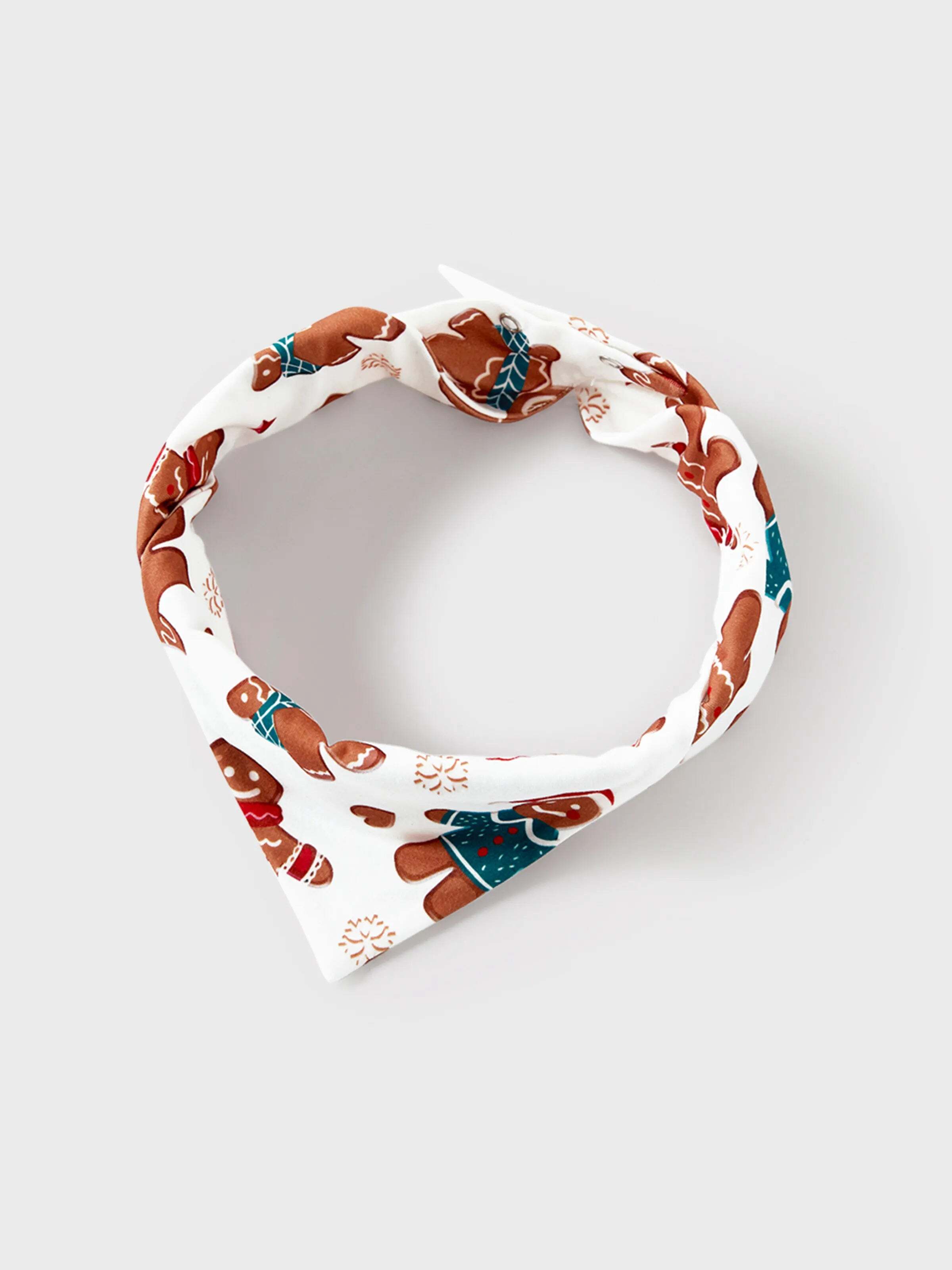 Christmas Family Matching Cartoon Gingerbread Man Allover Print Pajamas Sets with Christmas Socks White