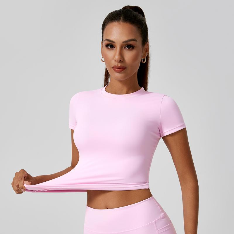 💪 Women’s Slim Fit Athletic Tee – Stretchy, Breathable Workout Top