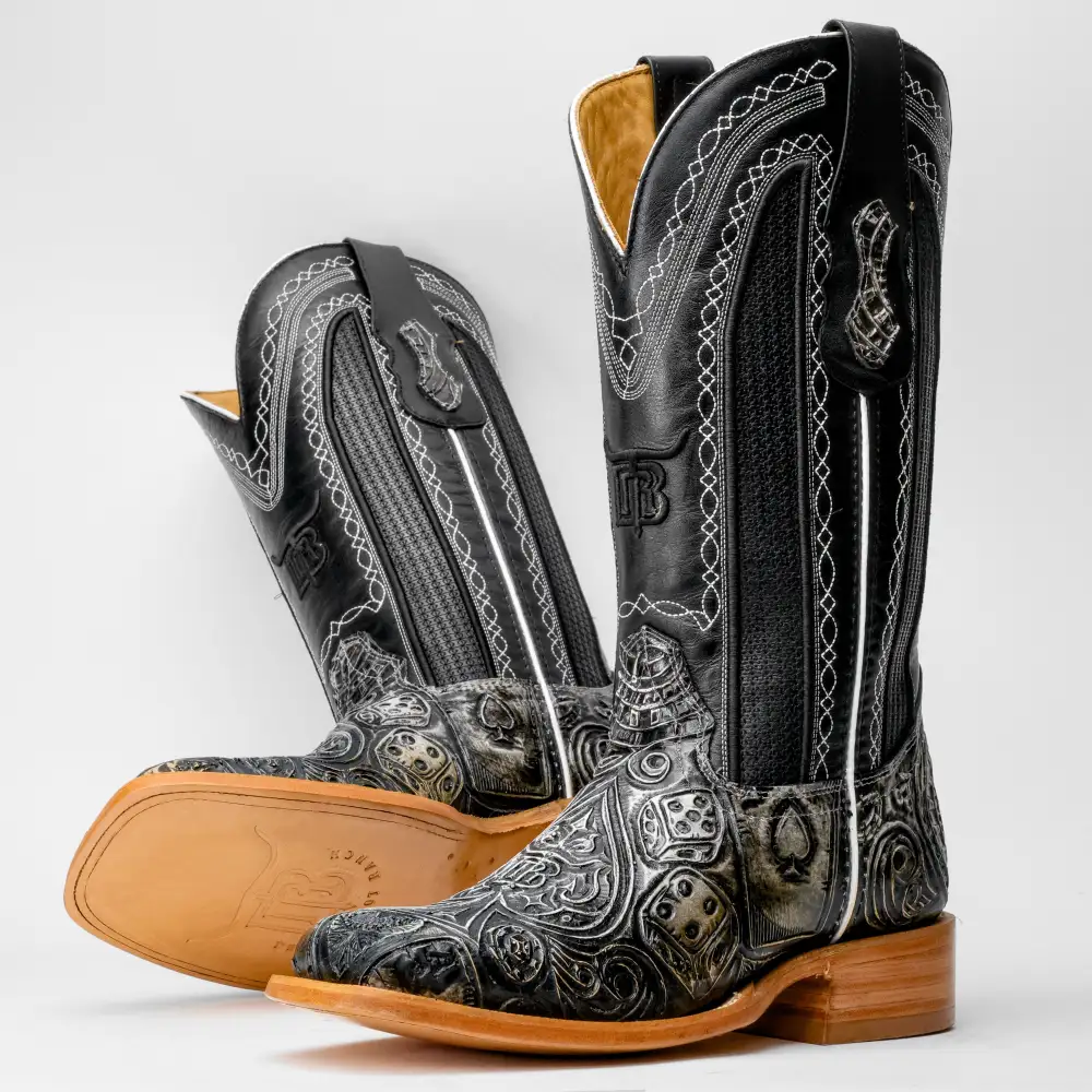 Ace Of Spades White/Black - Square Toe