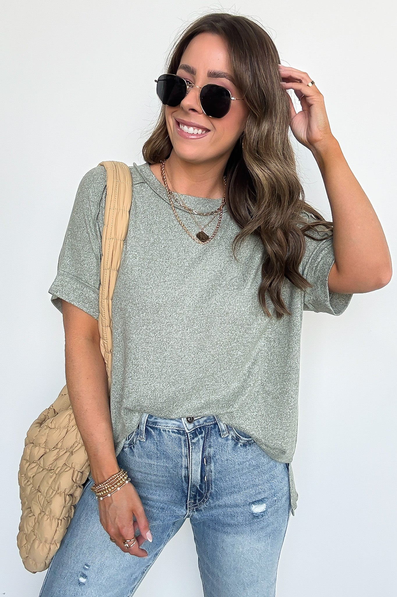 Sunday Muse Melange High Low Tee