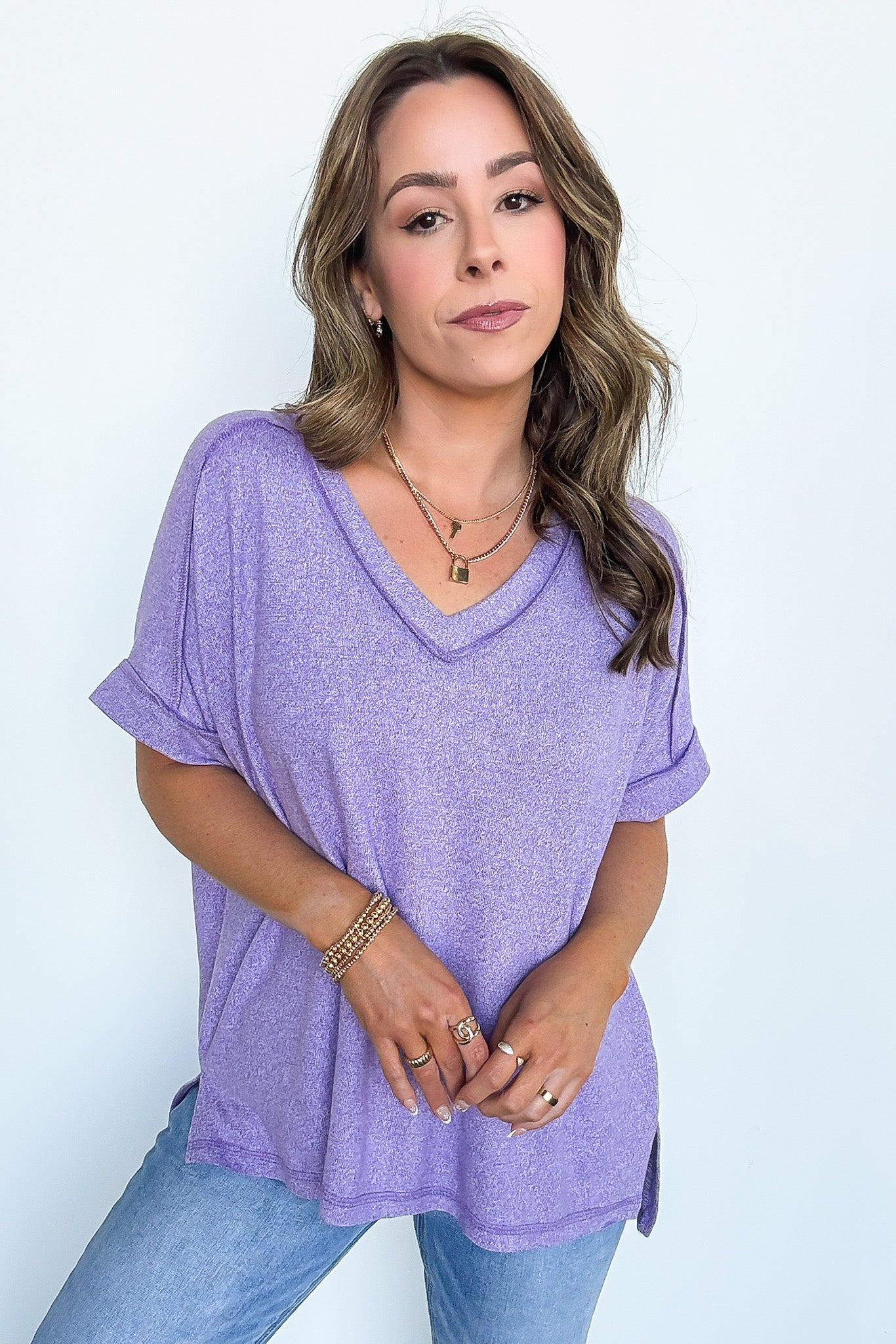 Sunday Morning V-Neck Hacci Knit Tee