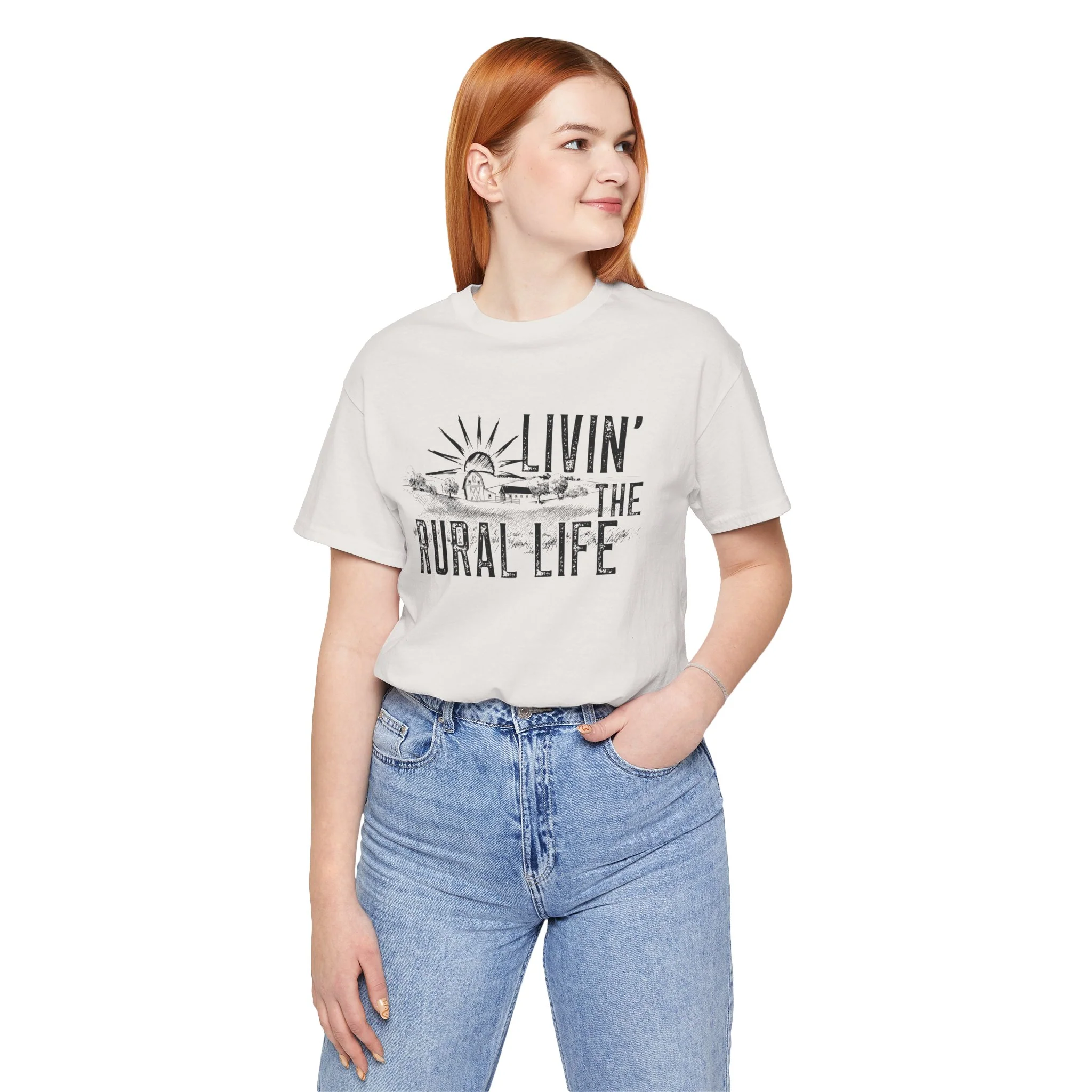 Living the Rural Life (black graphic) Bella Canvas Unisex Jersey T-Shirt - Multiple Colors