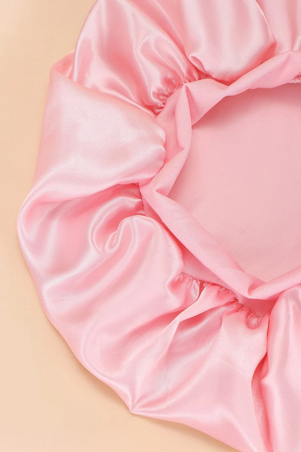 Pink Wide Elastic Band Large Sleep Hair Bonnet