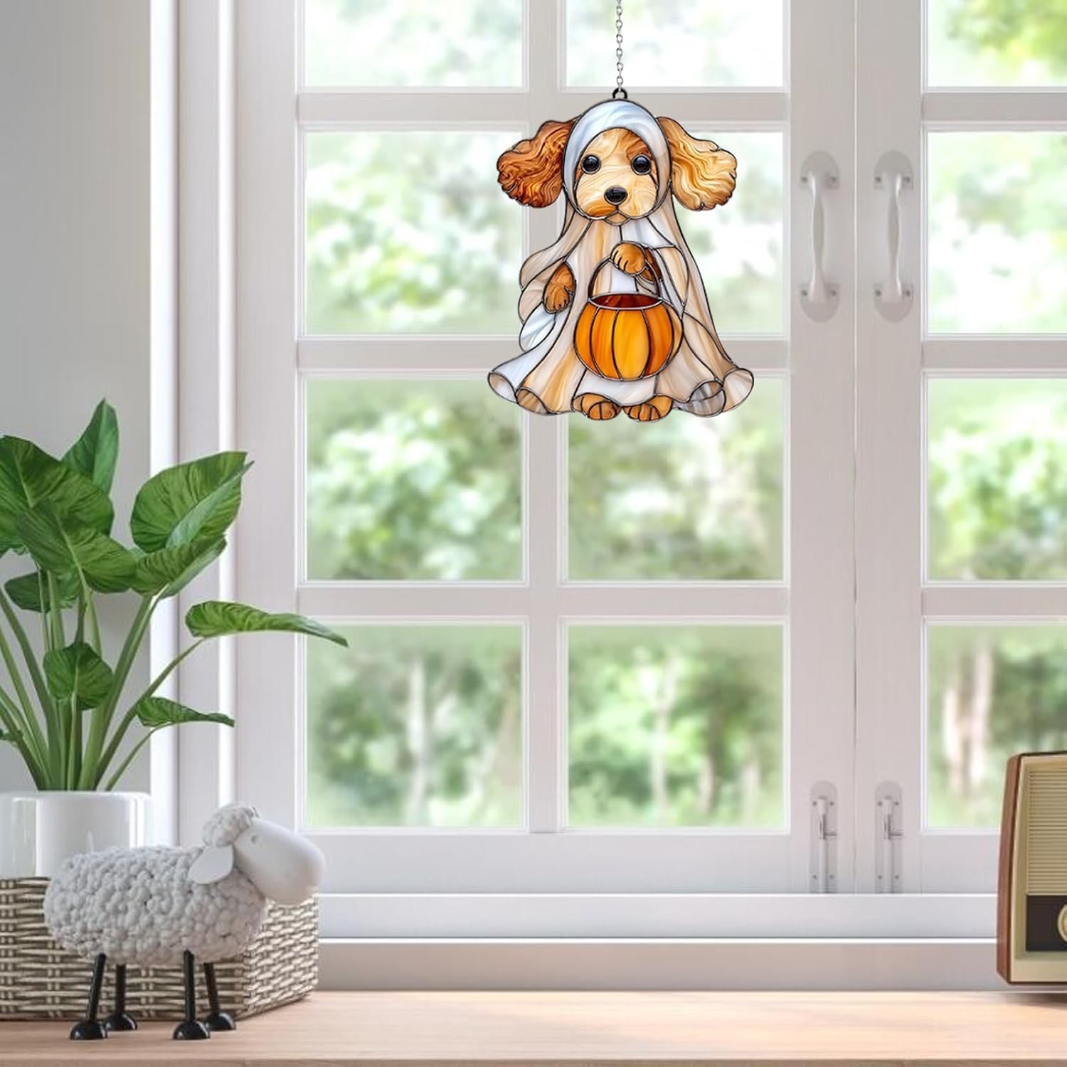 Halloween Ghost Animal Pumpkin Suncatcher Window Decor