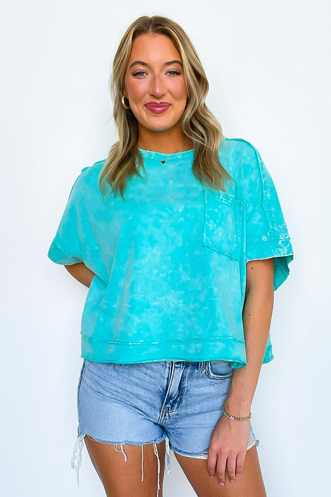 Vivid Aura Mineral Wash Oversized Tee