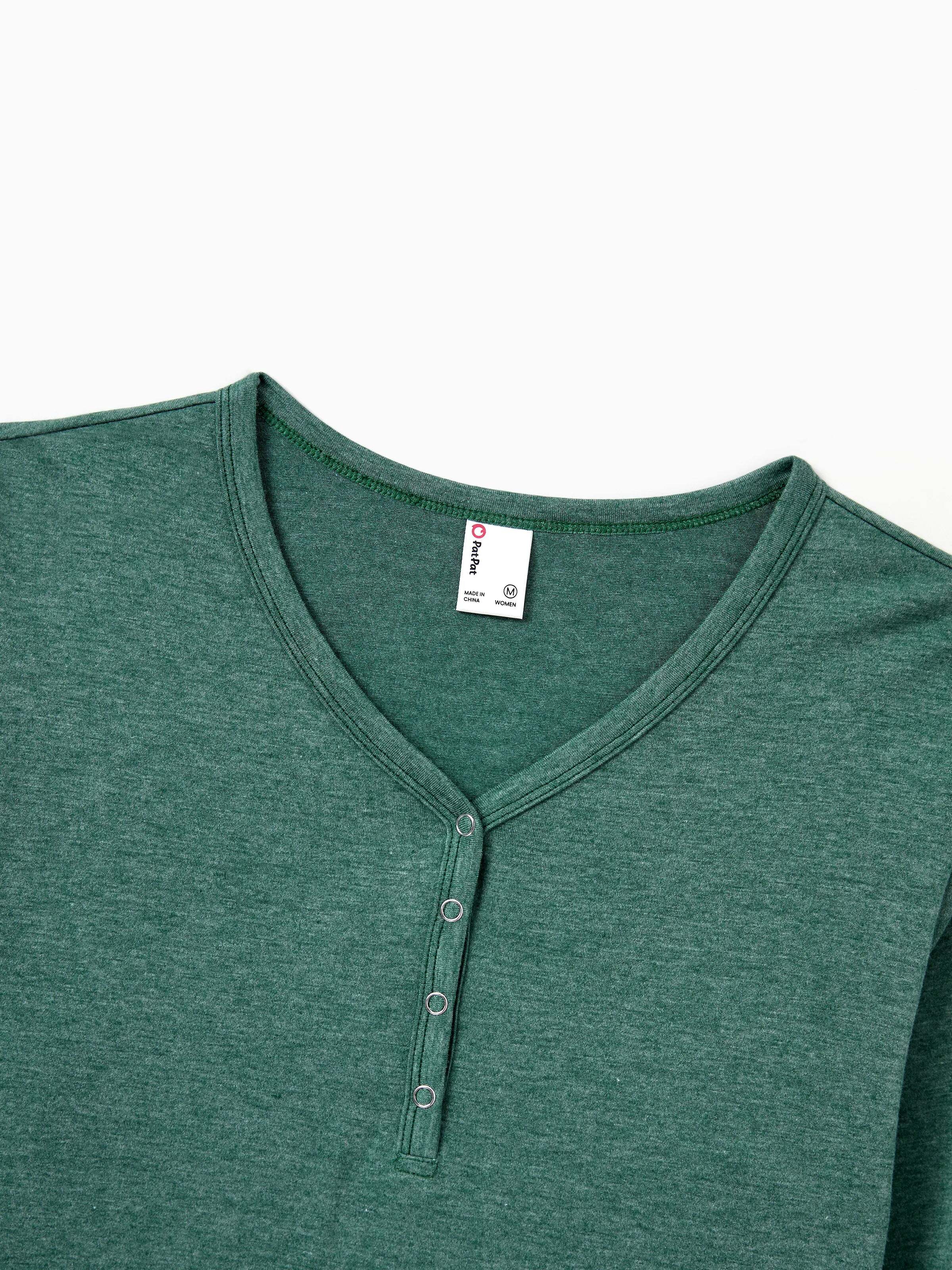 Christmas Matching Family Pajamas Set Reindeer and Santa Claus PJS with Christmas Socks Green