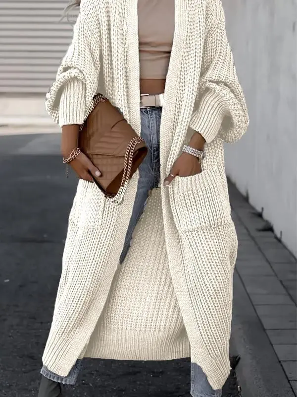 Women's Long Knit Cardigan with Pockets