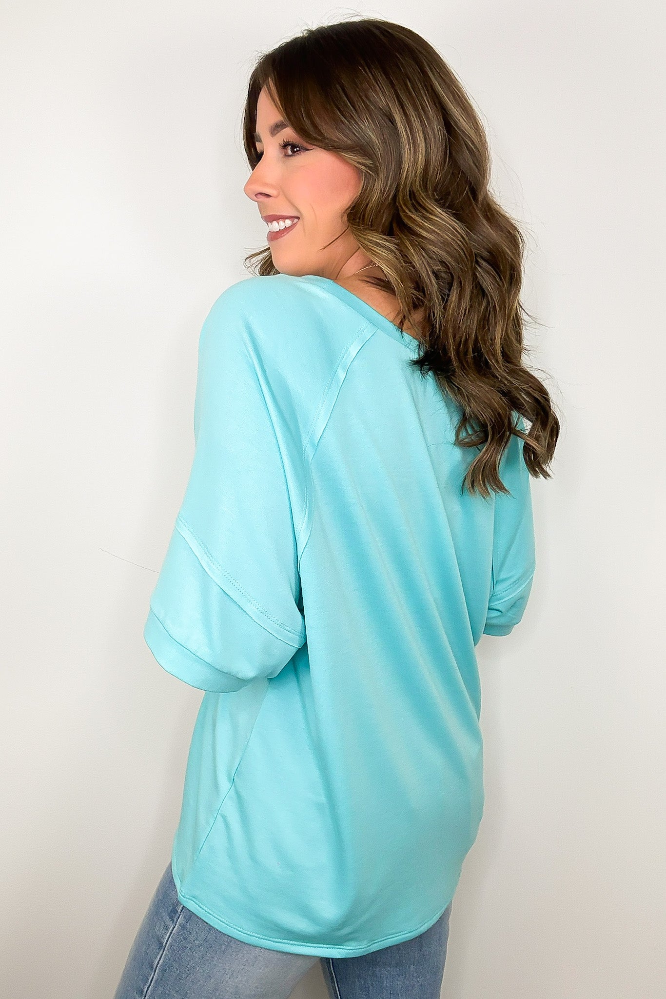 Chill Out Terry Knit Raw Edge Relaxed Top