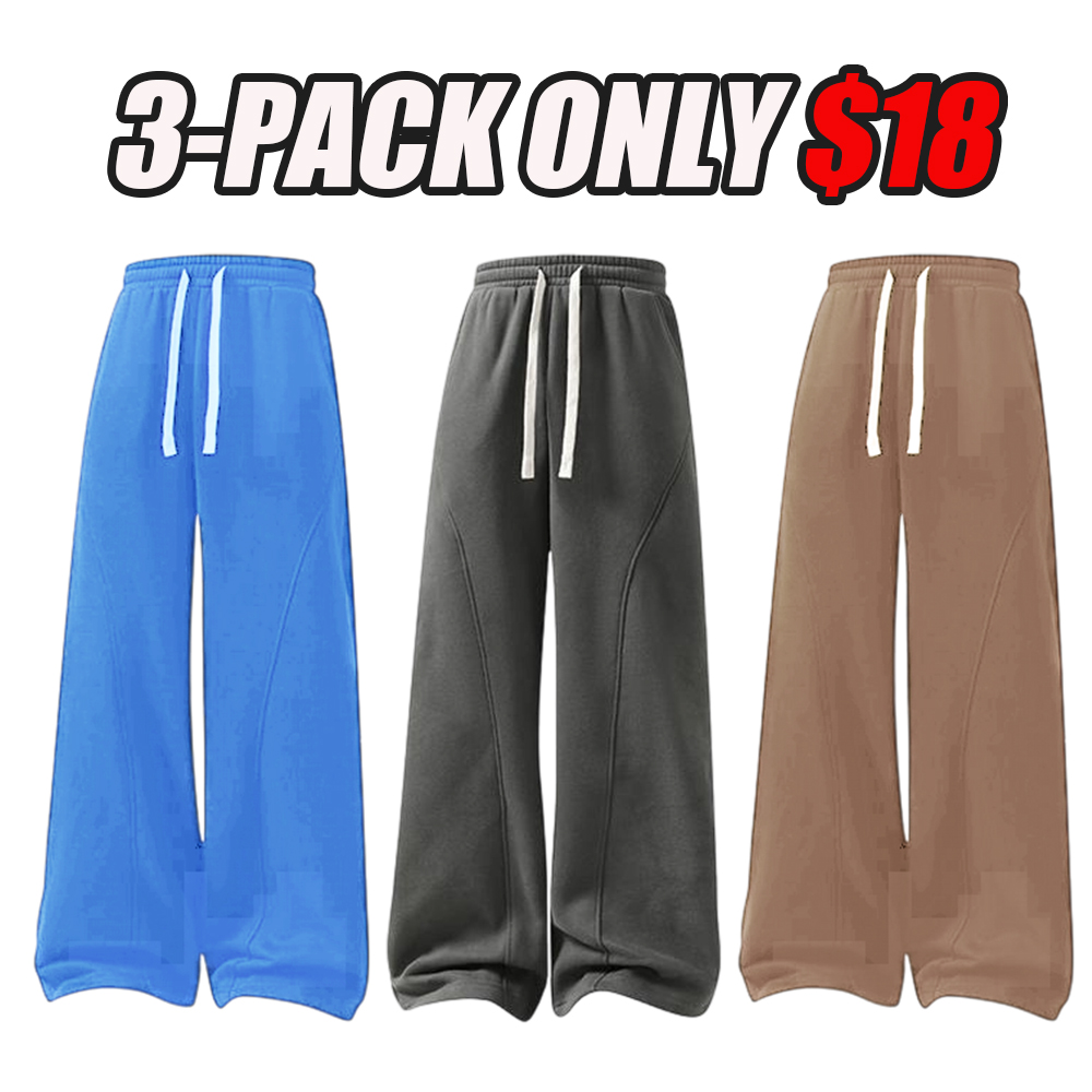 Men's Fleece Thermal Lined Sweatpants  Oversize Drawstring