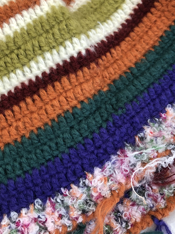 Fringed Striped Tasseled Bucket Hat