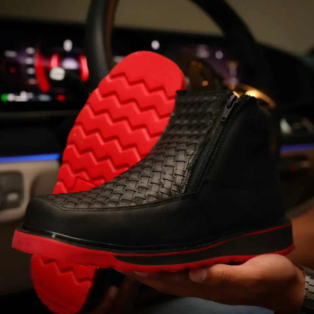 Black Basketweave Cowboy Shoes