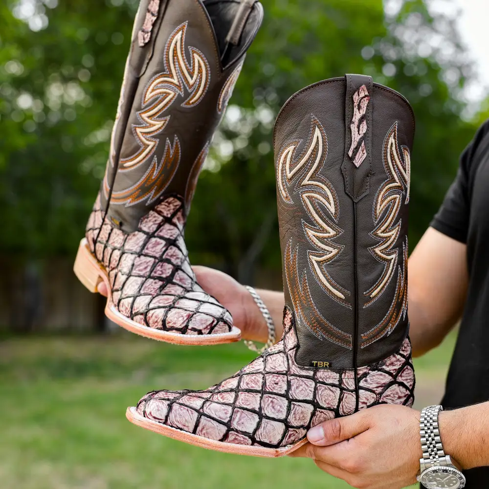 Orix Pirarucu Leather Boots - Square Toe