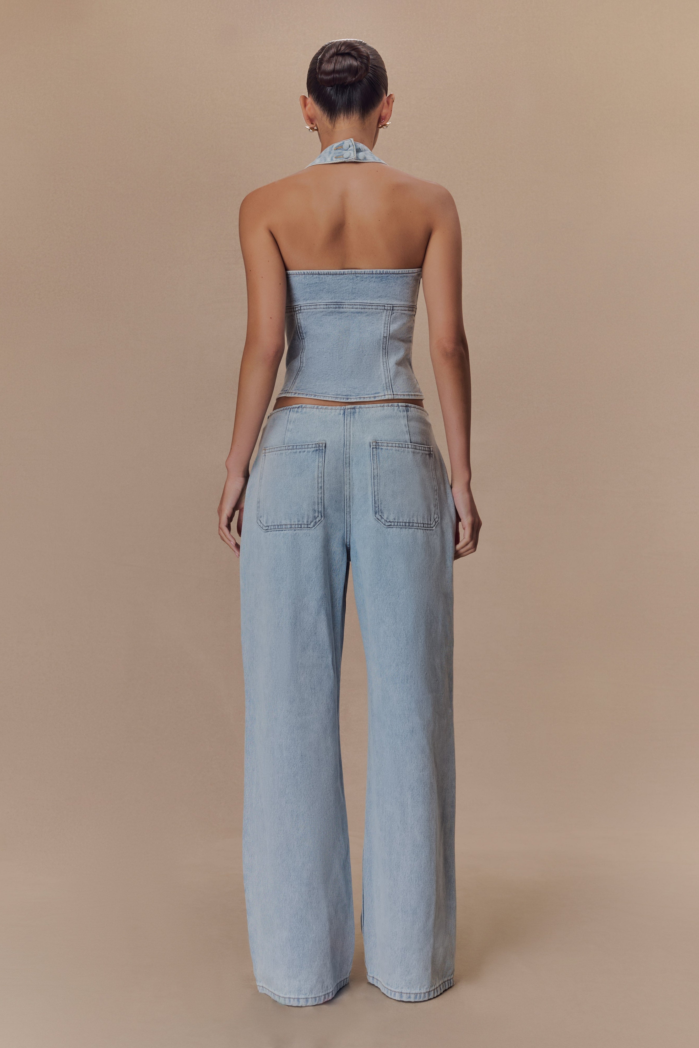 Blue Mid Rise Denim Jeans