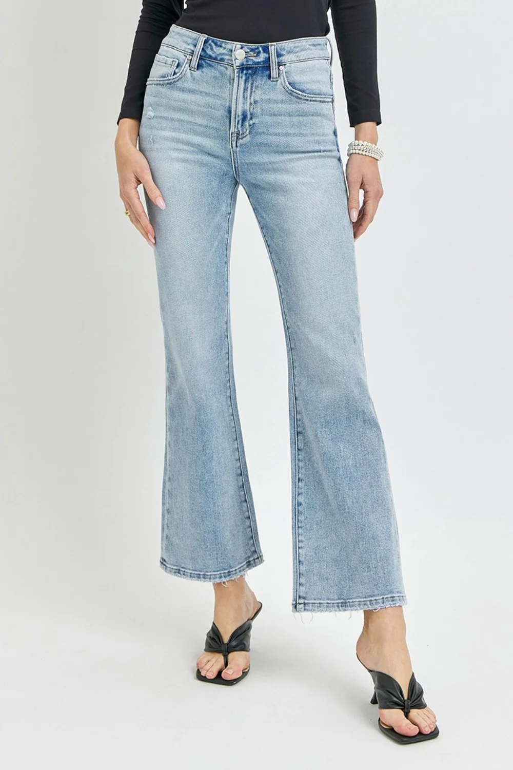 Full Size High Rise Ankle Flare Jeans