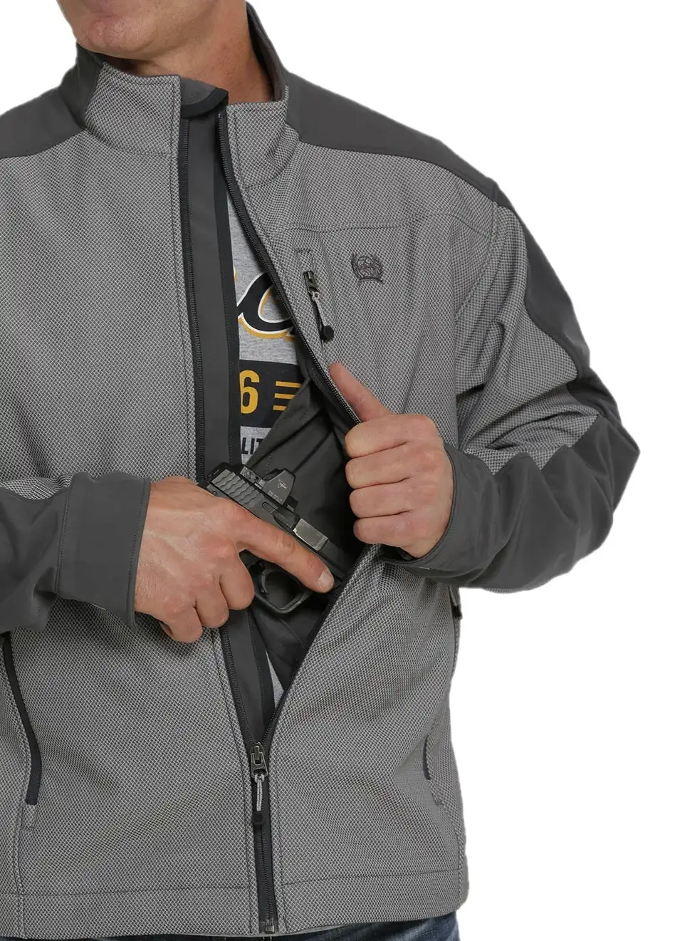 Men’s Grey Concealed To Carry Bonded Cinch Jacket