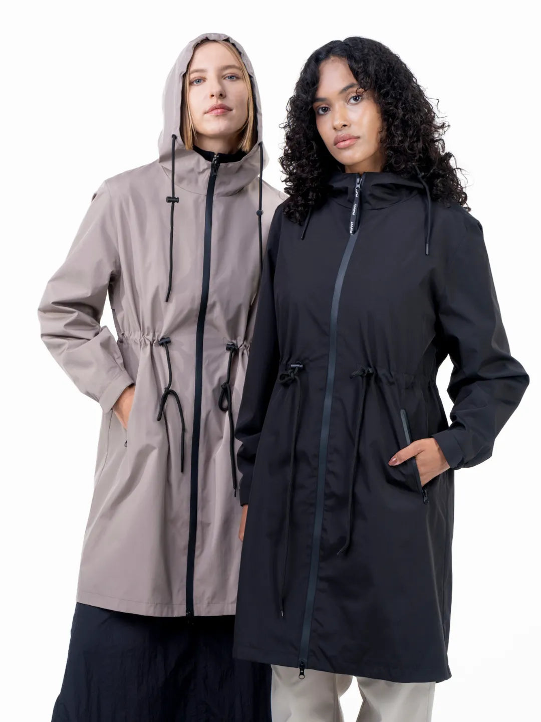 Long Line Waterproof Raincoat With Warmer brushed lining