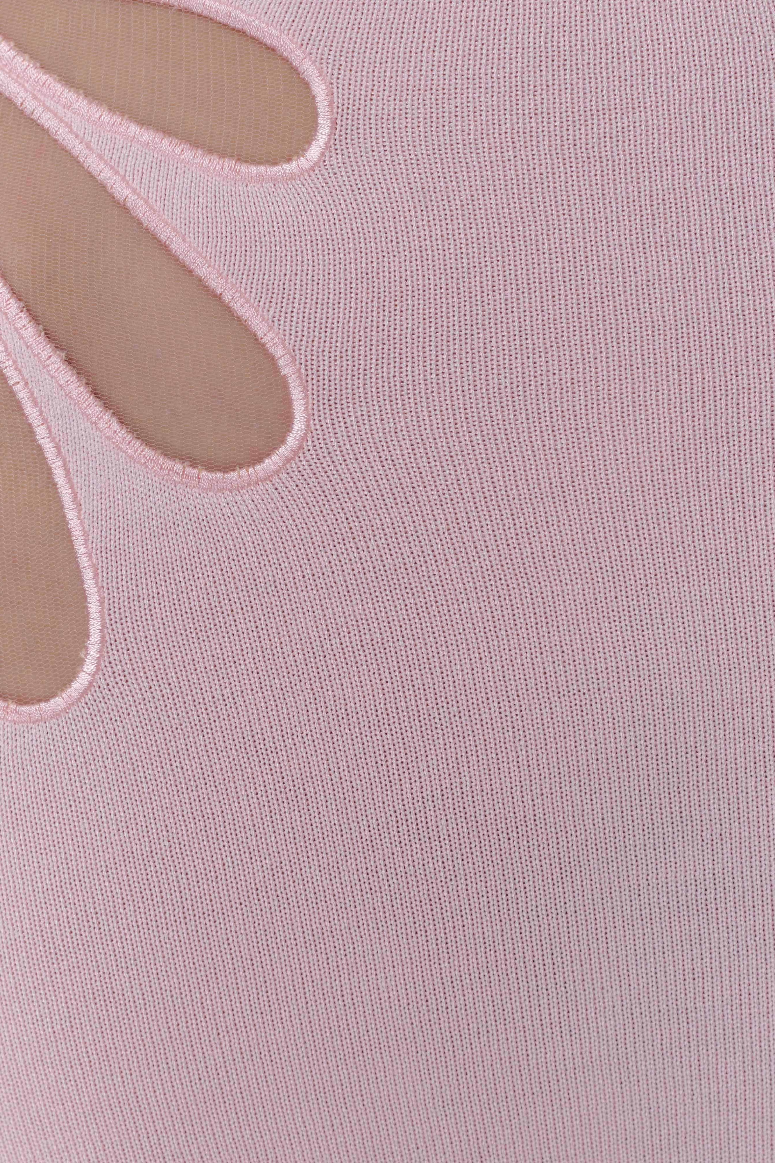 Pink Knit Halter Maxi Dress